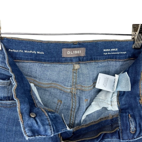 DL1961 Mara High Rise Ankle Straight Instasculpt Jeans in Chancery Sz 27 - Picture 10 of 11